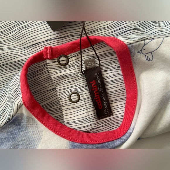 Catimini Baby Boy’s T-shirt NWT Italian Gray Blue Red Tree Cats - Picture 3 of 7